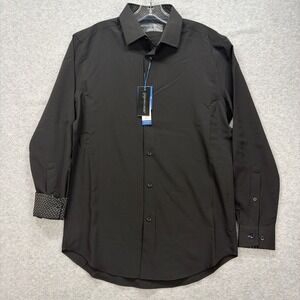 Report Collection Shirt Mens Small Black X4‎ Stretch 360 Movement Flip Cuff NEW